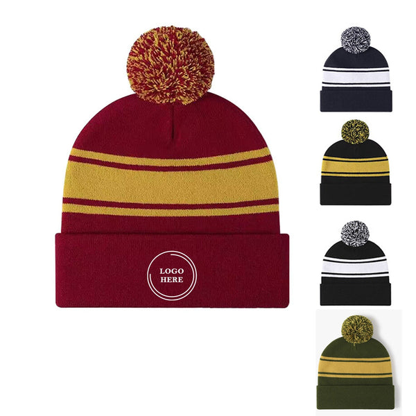 Pom Pom Hat Soft Warm Knit Skull Cap Beanie