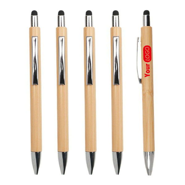 Wooden Bamboo Pens with Touch Stylus Tip
