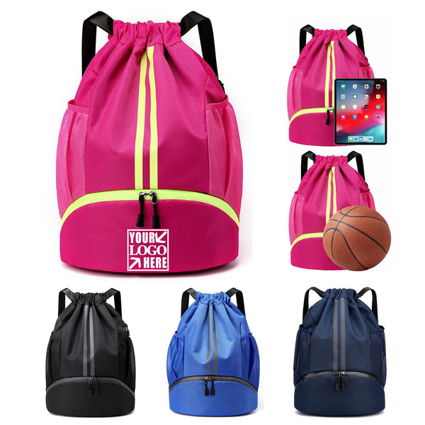 String Swim Gym Bag with Shoes Compartment