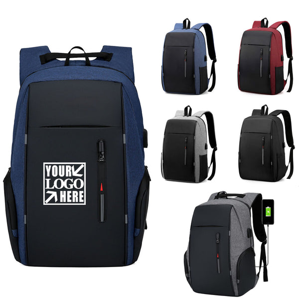 Water Resistant Laptop Backpacks with USB Charger Port