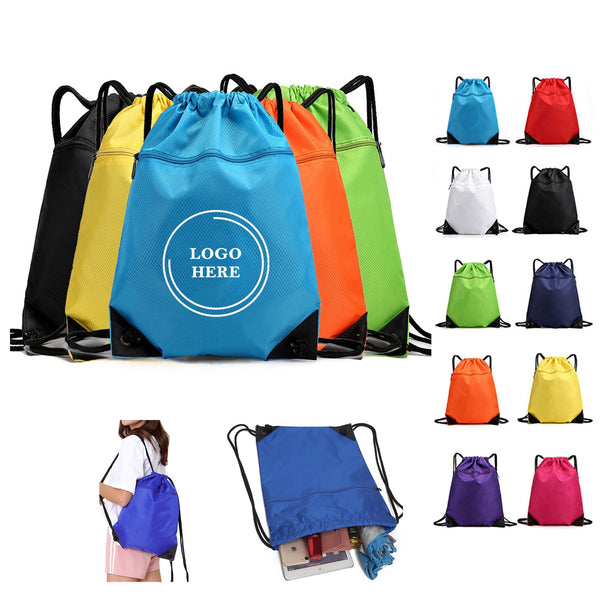 Gym Drawstring Backpack W/Zipper